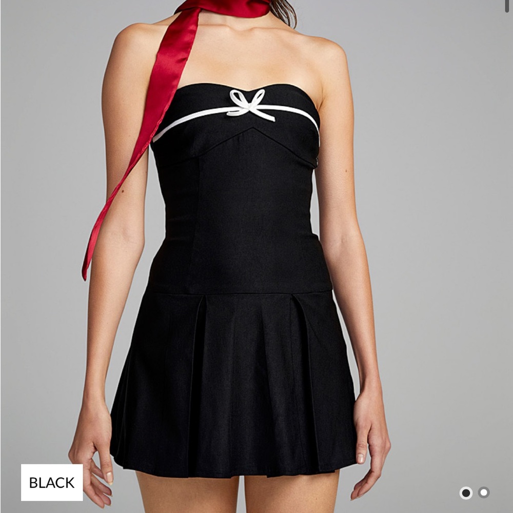 Simons Black Strapless Mini Dress